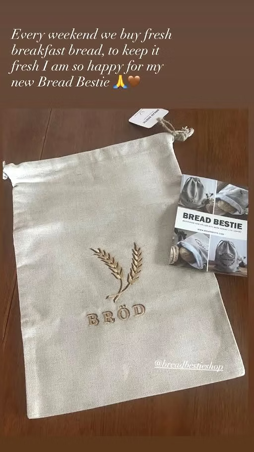 brödpåse i linne med brodyr