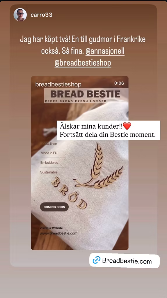 brödförvaring i linne av bread bestie