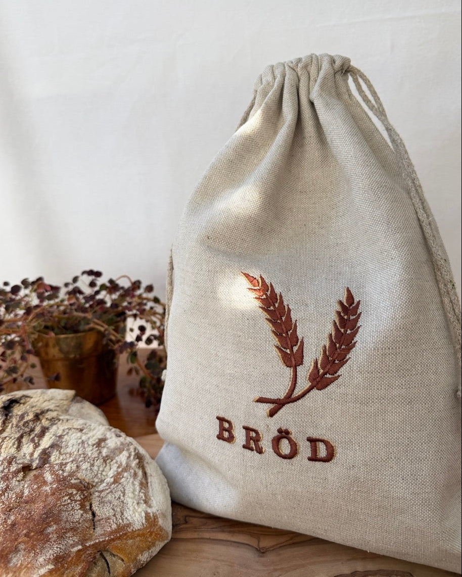 brödpåse Havre med brun brodyr