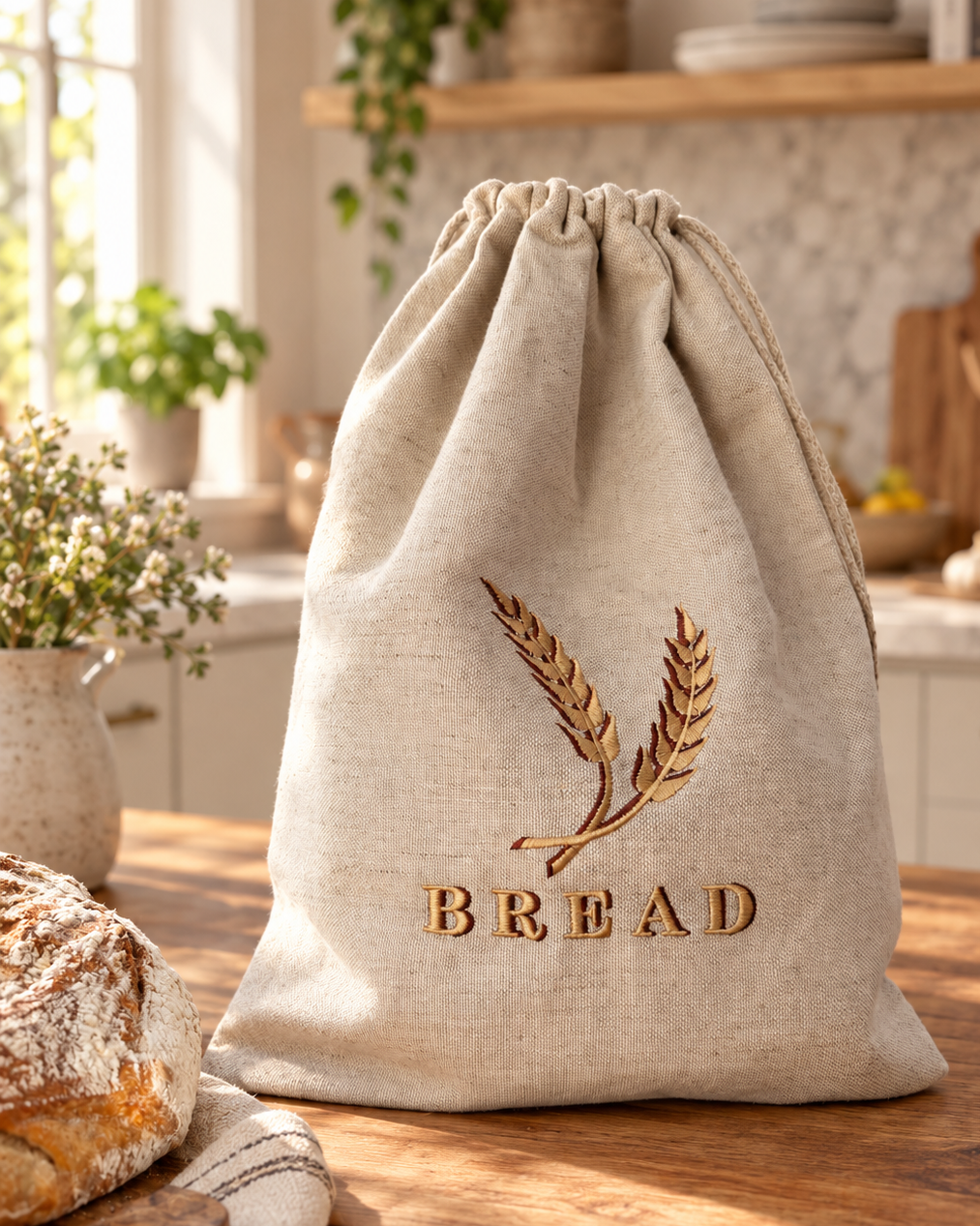 bread bag in a kitchen